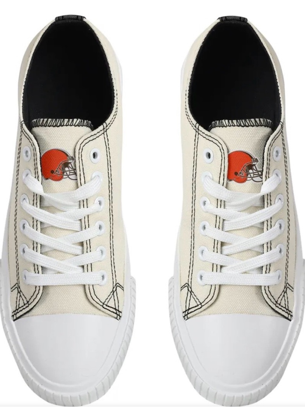 FOCO Cream Cleveland Browns Canvas Low-Top Canvas Sneakers